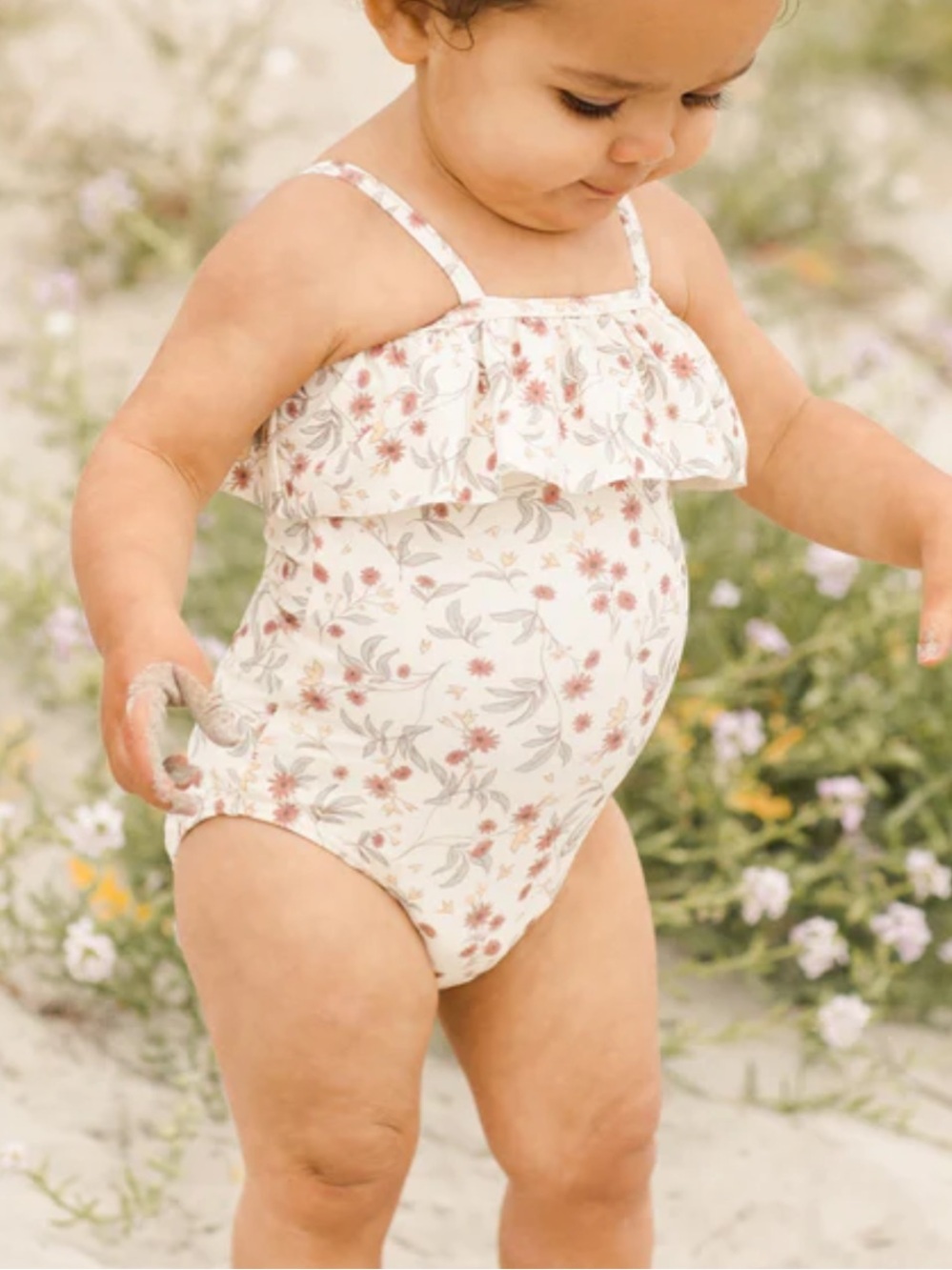 Rylee + Cru Aster Floral ruffle one-piece sz 12-18 months